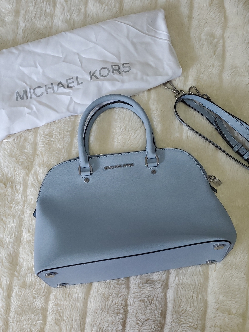 Michael Kors Powder Blue Dome Satchel